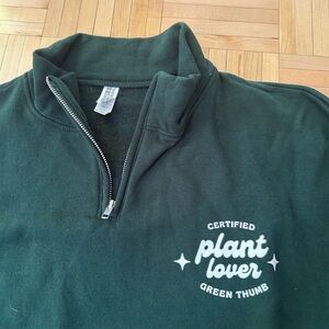 Certified Plant Lover Green quarter zip